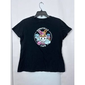 Authentic tokidoki women’s black shirt sleeve t-shirt xl donutella cafe